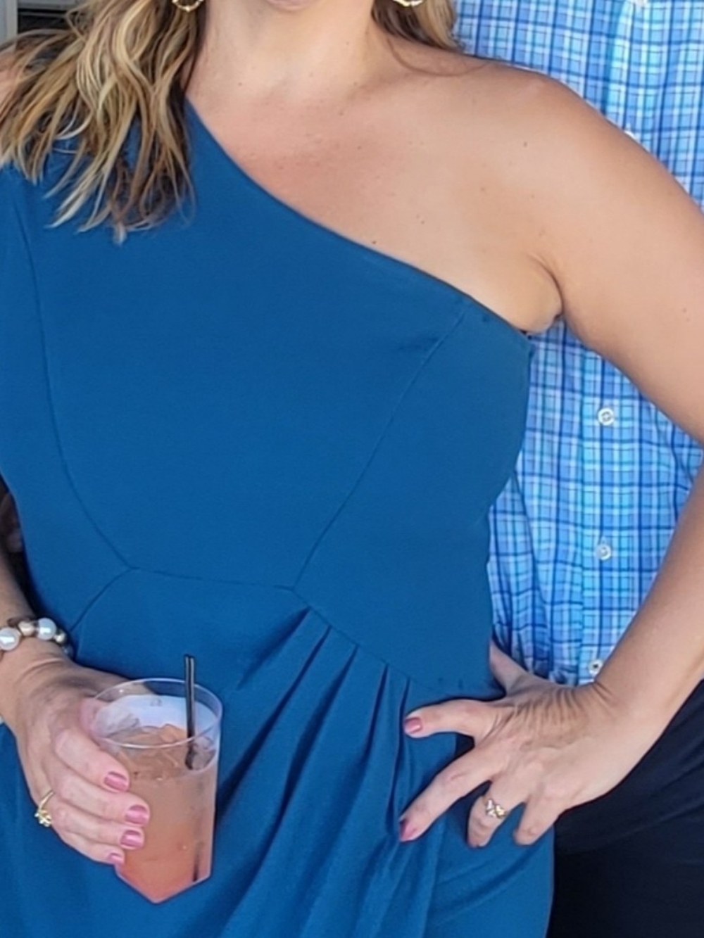 One-Shoulder Teal Women’s Dress